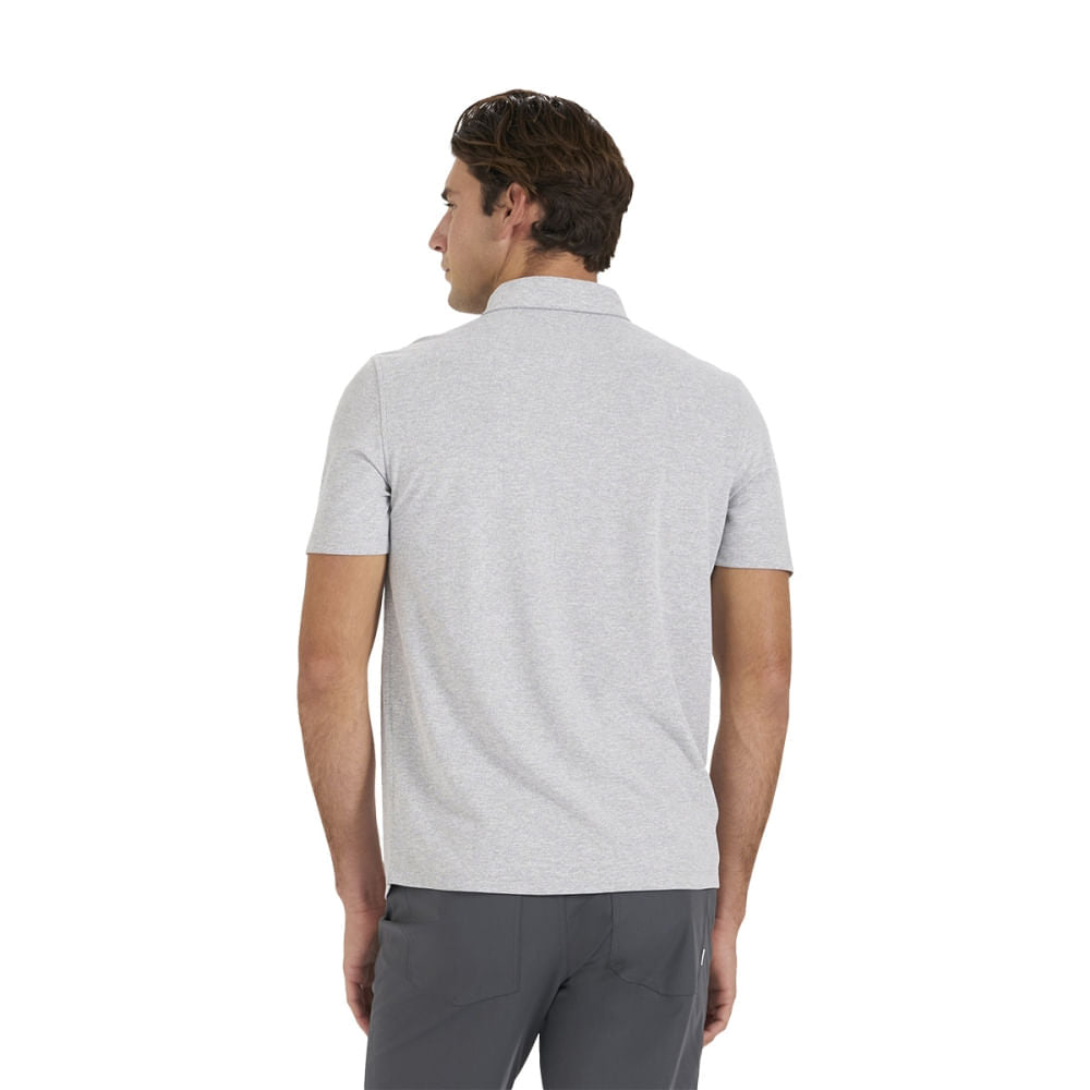 Vuori Mens Ace Button Down short sleeve Tops in Grey Color