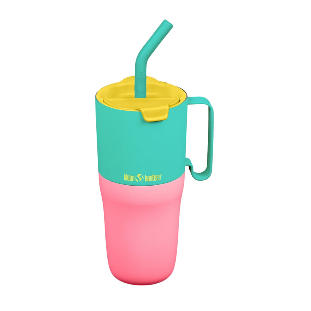 Klean Kanteen Tumbler 26Oz W.Straw Lid Water Bottles in Blue Color