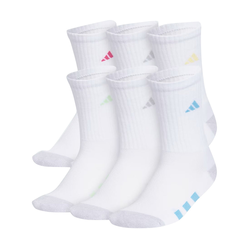Adidas Kids Ath.Cushion 6Pk Cr Socks in White Color
