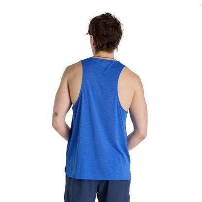 New Balance Mens Athletics Singlet Tops in Blue Color