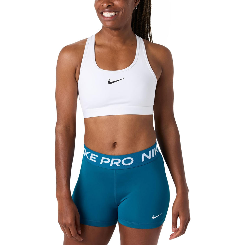 Nike Womens Swoosh Medium Support Bra | WHITE/BLACK – Paragon Sports