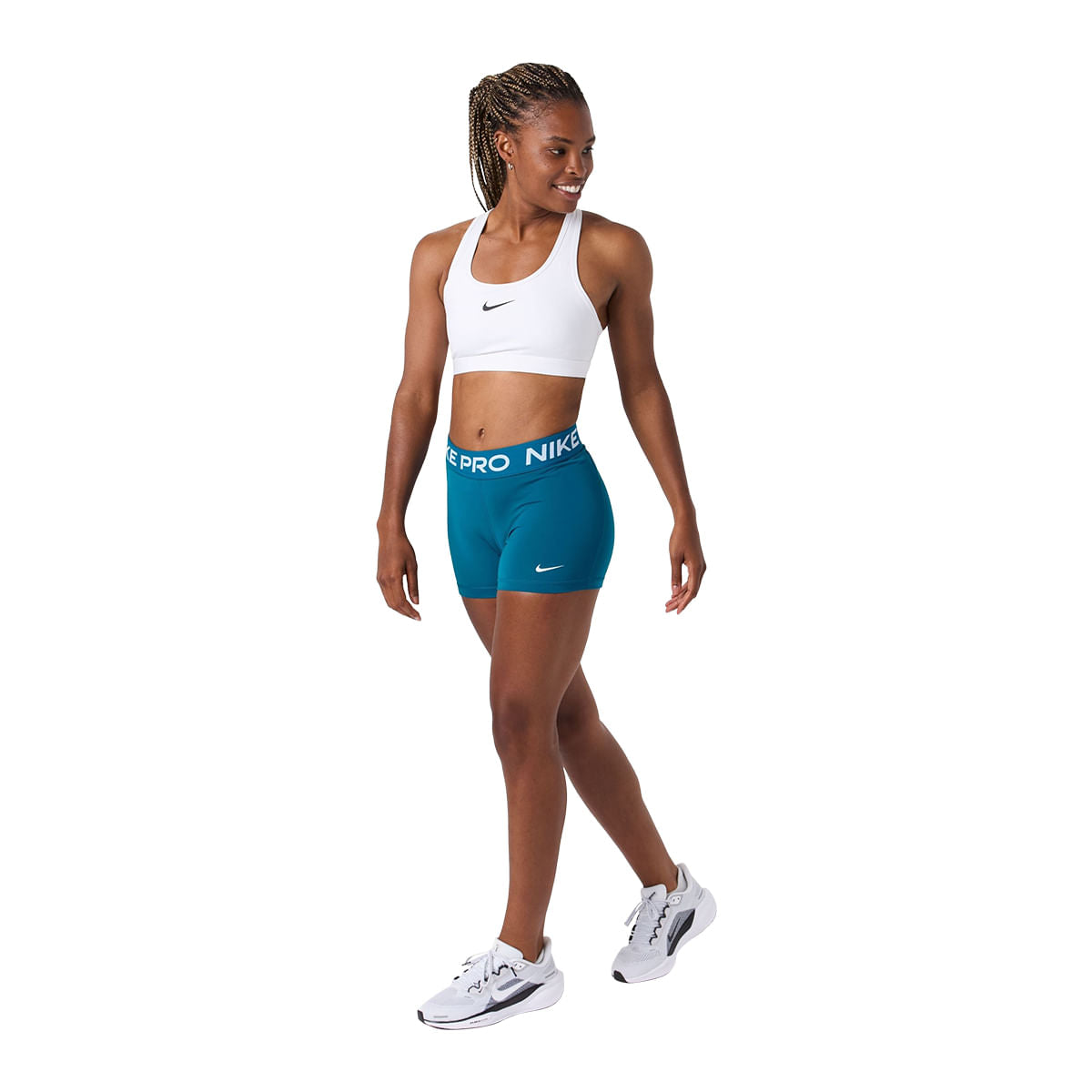 Nike Womens Swoosh Medium Support Bra | WHITE/BLACK – Paragon Sports
