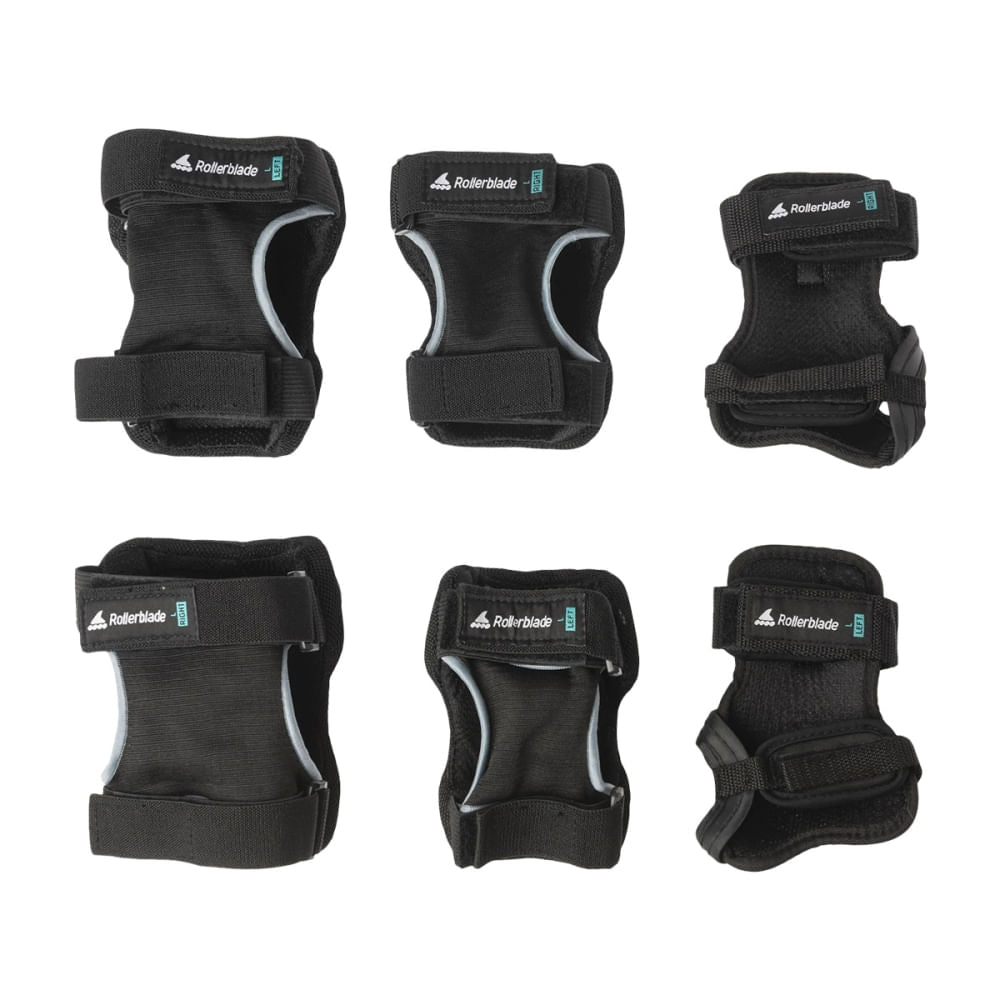 Rollerblade Unisex Skate Gear 3Pk Skateboarding Pads in Black Color
