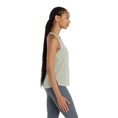 New Balance Womens Athletics Tank Tops in Green Color
