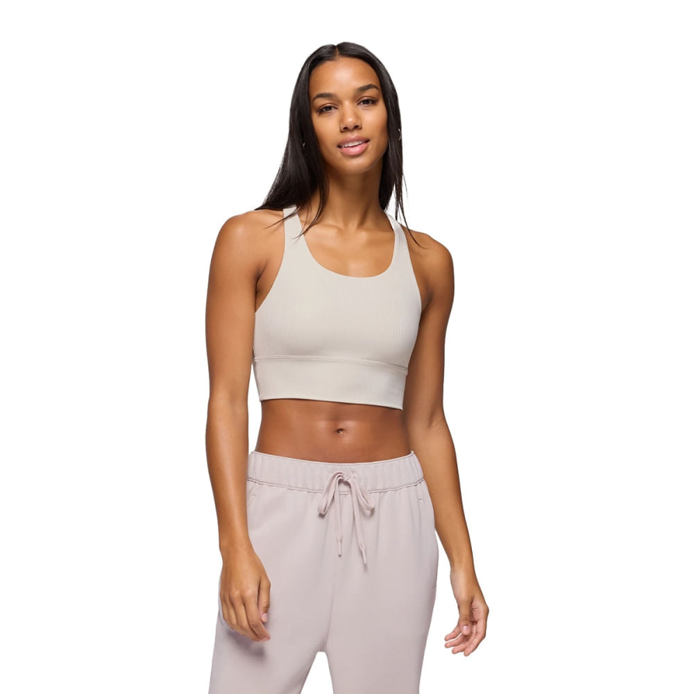 Prana Womens Luxara Rib Racerback B Tops in White Color