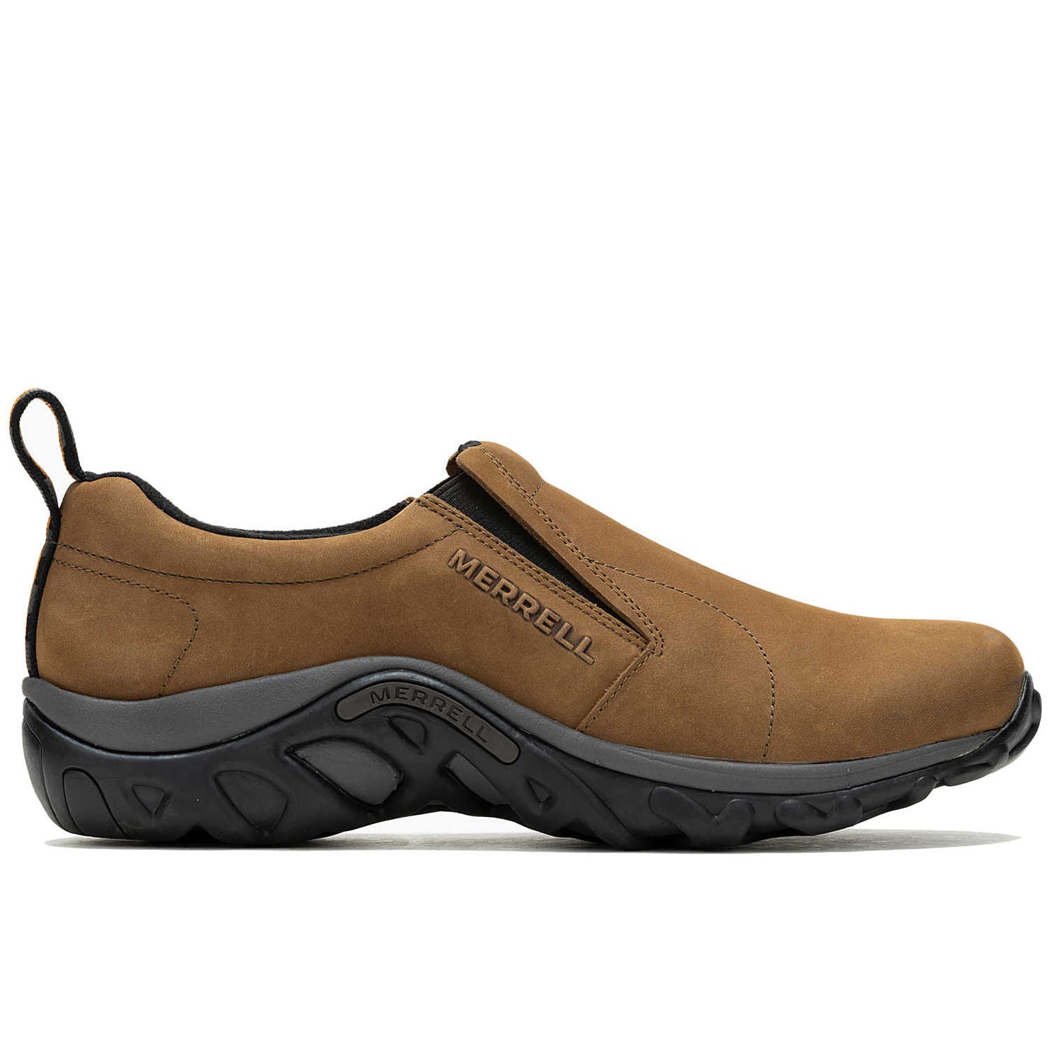Merrell Mens Jungle Moc Nubuck Slides in Brown Color