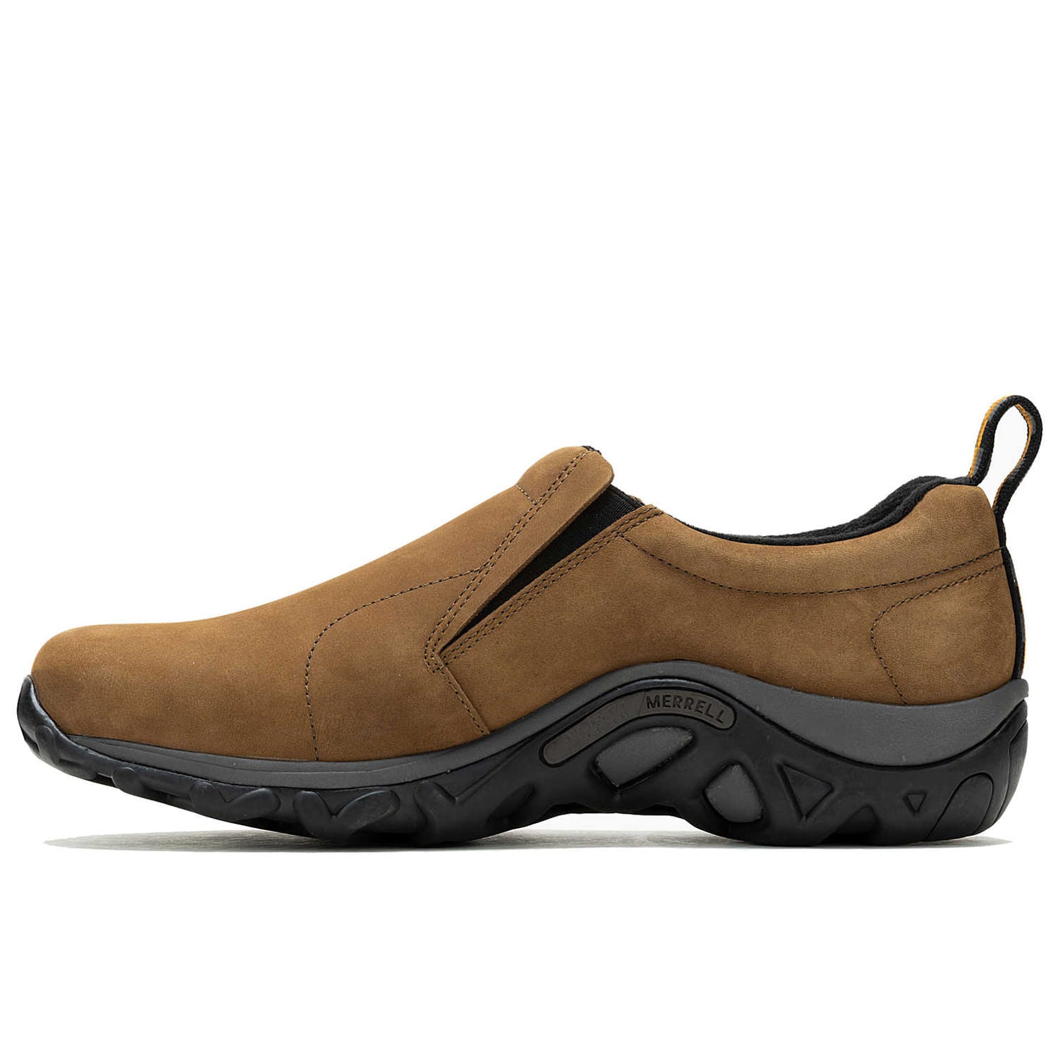 Merrell Mens Jungle Moc Nubuck Slides in Brown Color