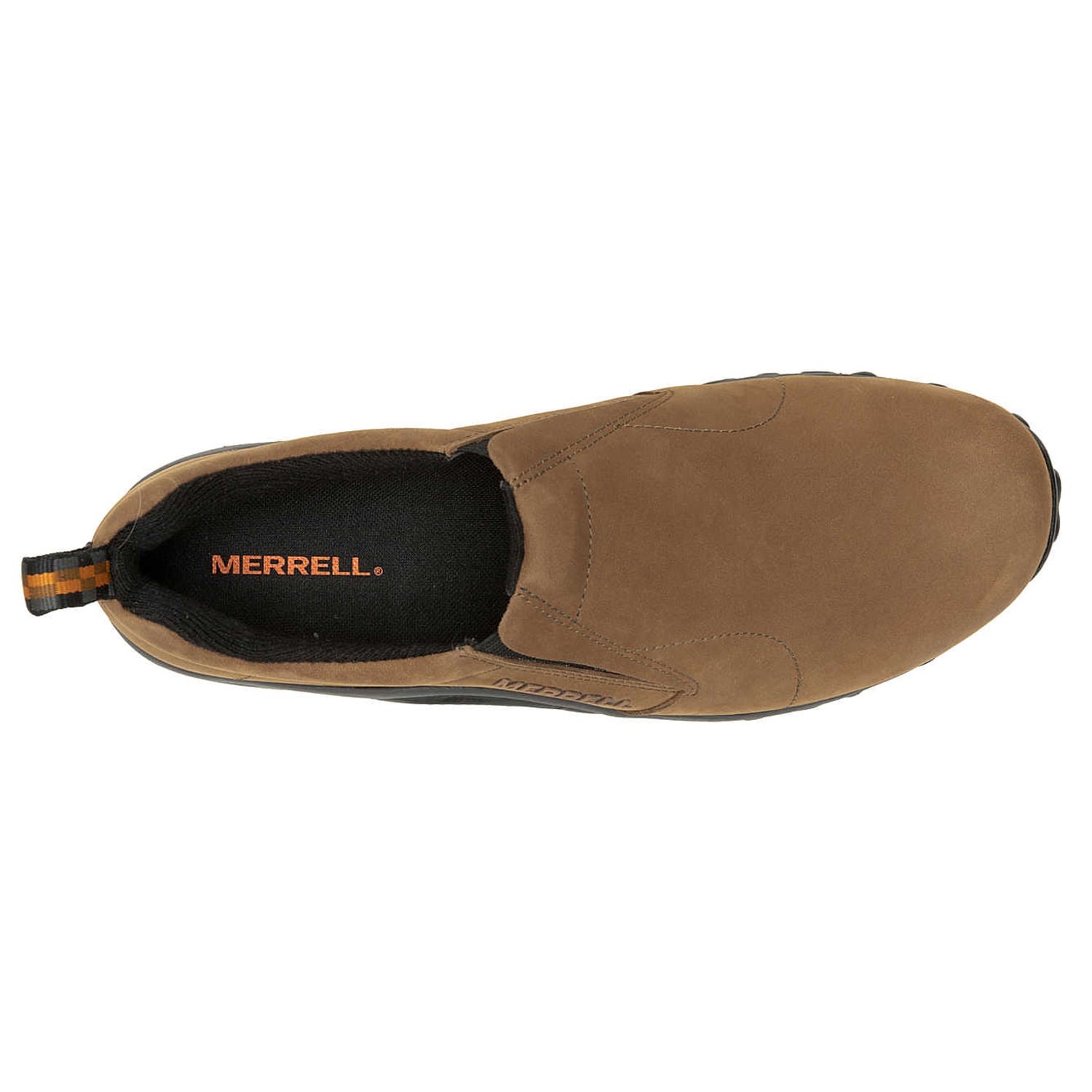 Merrell Mens Jungle Moc Nubuck Slides in Brown Color