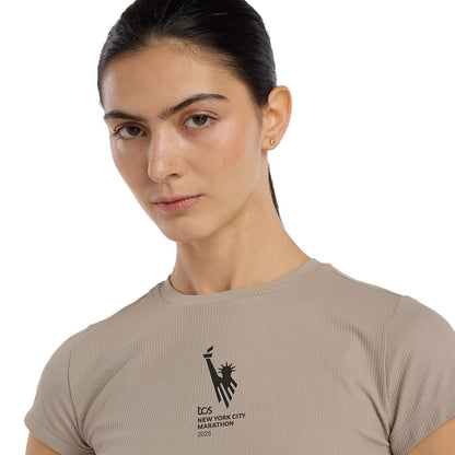 NYC MAR RIBBED FITTED TE | BEIGE-ADS