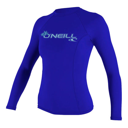O'Neill Womens Wmn Skins L/S Crew Swimsuits in Blue Color