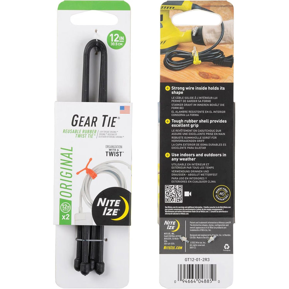 Nite Ize Geartie Reusable 12N Tws Travel Accessories in Black Color