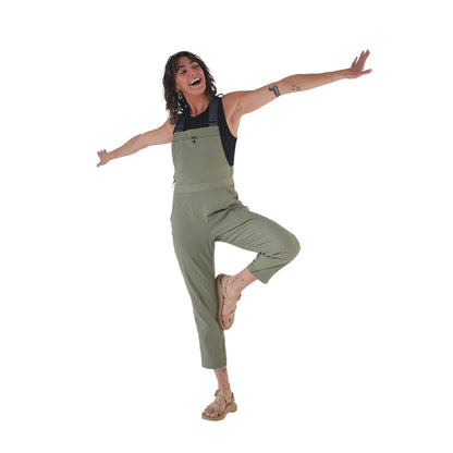 All Over Womens Lookout Overall Pants in Green Color
