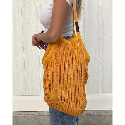 Sand Cloud Net Market Bag in Yellow Color