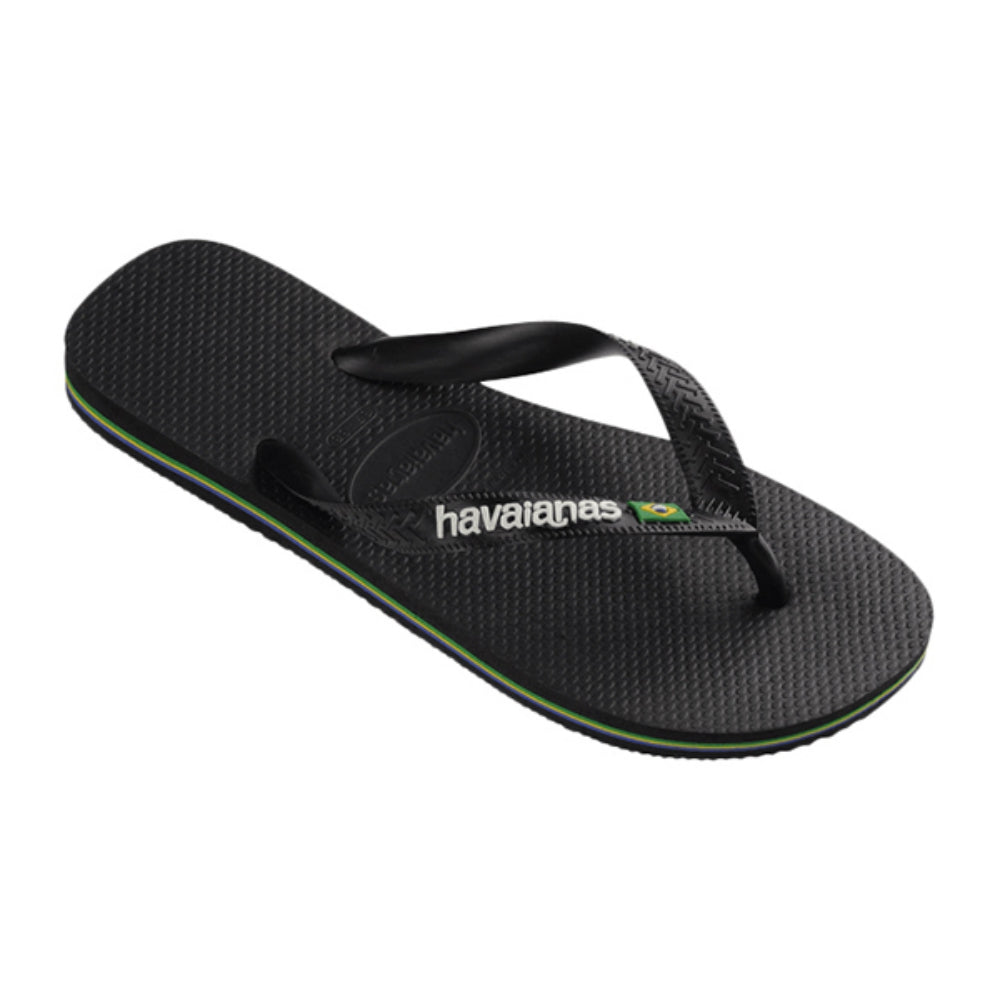 Havaianas Kids Barzil Logo Flip-Flops in Black Color