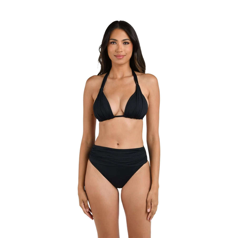 La Blanca Womens Halter Bra Swimsuits in Black Color