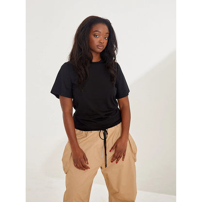 T.W.I.N. Womens Mod Shirt Tops in Black Color