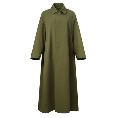 T.W.I.N. Unisex Iconic Trench Coat Shells in Green Color