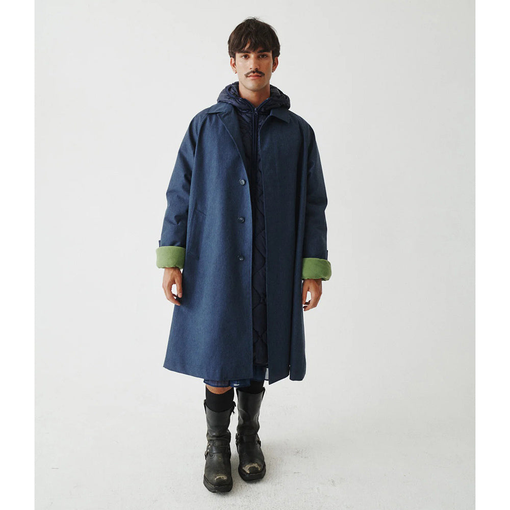 T.W.I.N. Unisex Mid Iconic Trench Shells in Blue Color