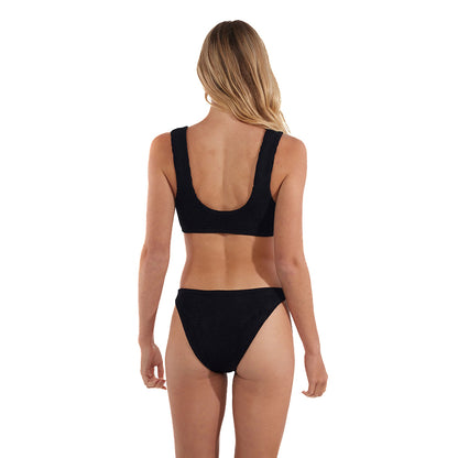 Love And Bikinis Womens Barcelon Classic Scooptp Swimsuits in Black Color