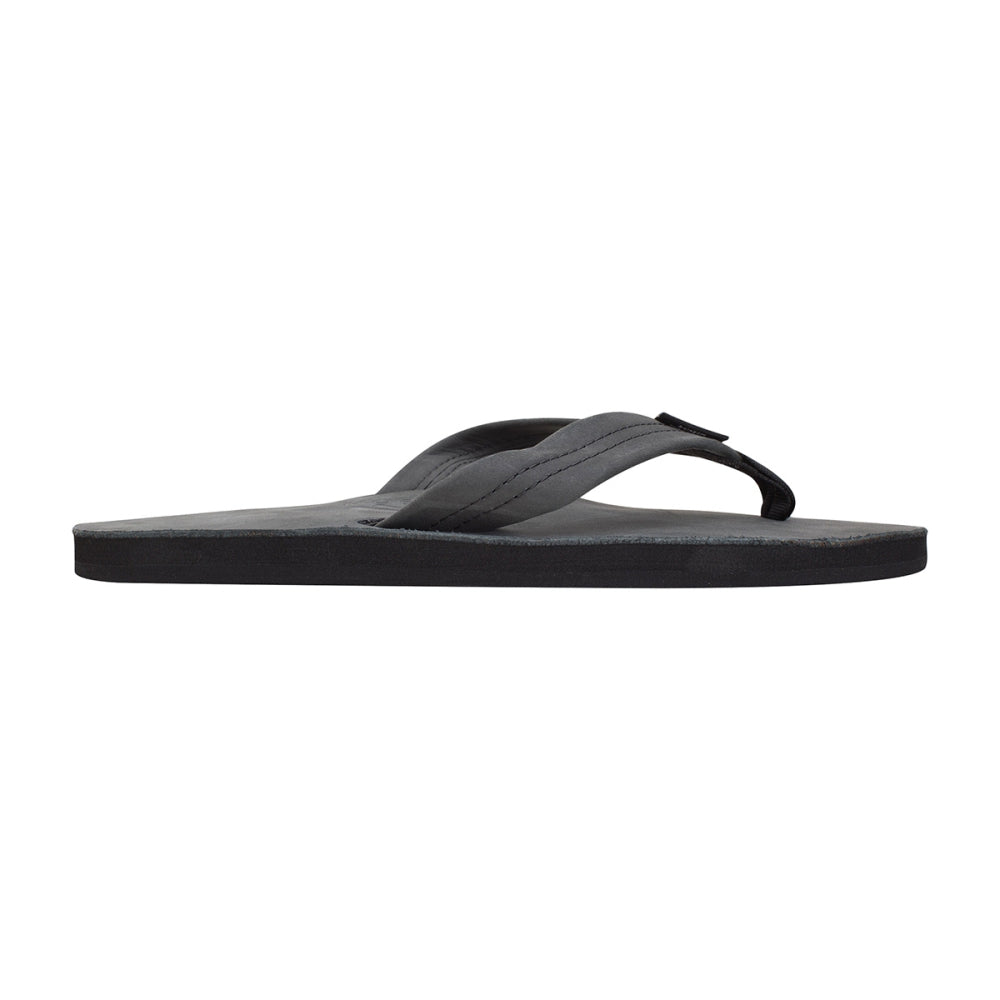 Rainbow Mens Premier/Classic Leather Flip-Flops in Black Color