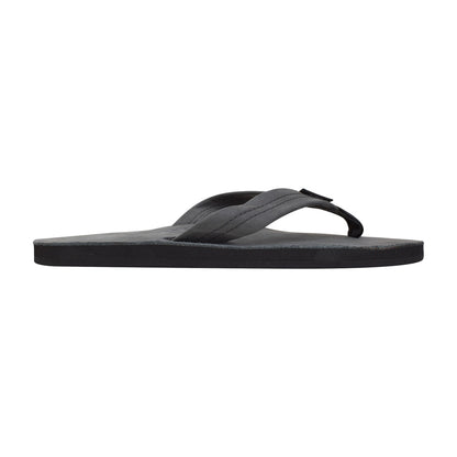Rainbow Mens Premier/Classic Leather Flip-Flops in Black Color