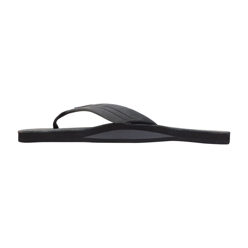 Rainbow Mens Premier/Classic Leather Flip-Flops in Black Color