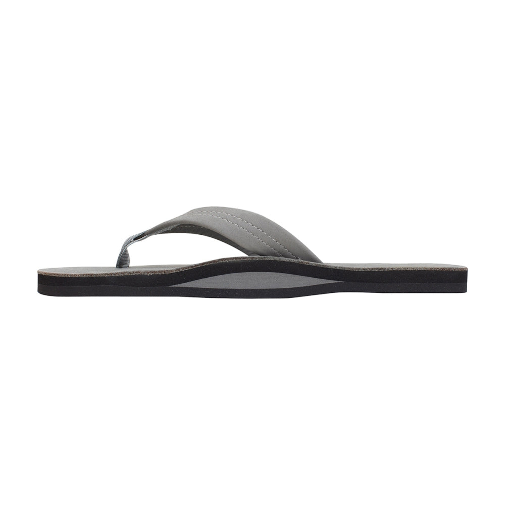 Rainbow Mens Premier/Classic Leather Flip-Flops in Grey Color