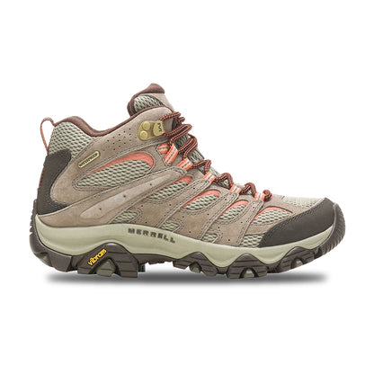 Merrell Womens Moab 3 Mid Waterproof Boots in Brown Color