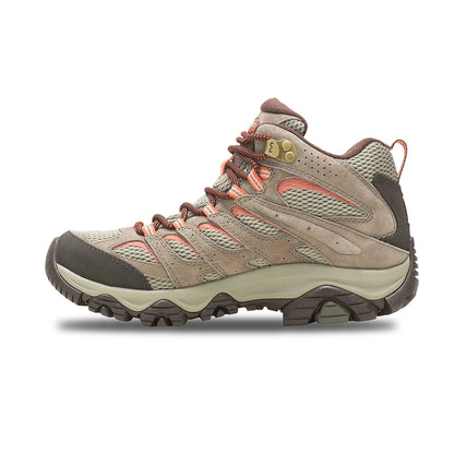 Merrell Womens Moab 3 Mid Waterproof Boots in Brown Color