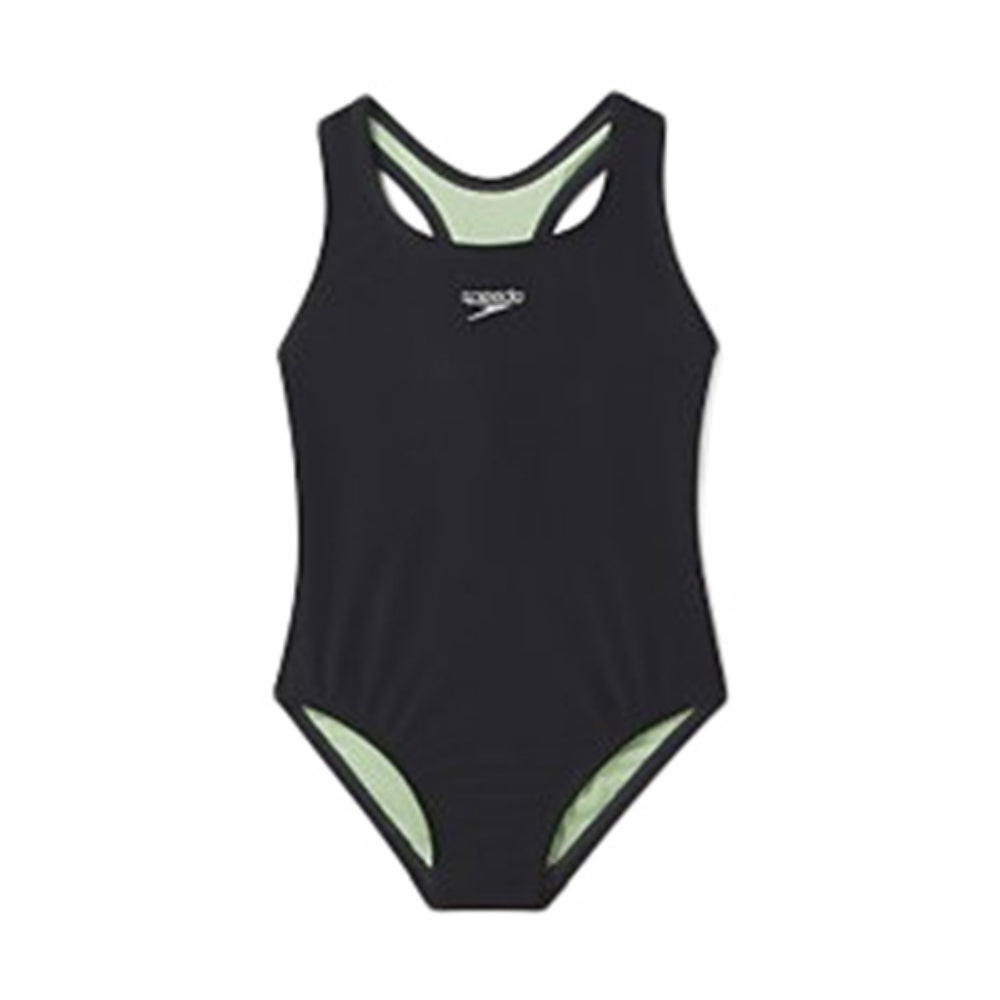 Speedo Kids Solid Racer Swimsuits in Black Color