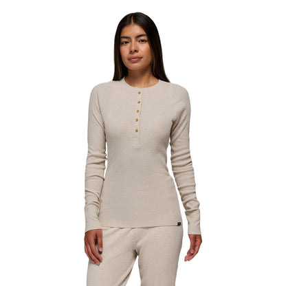 Prana Womens Touchstone Henley Pullover in White Color