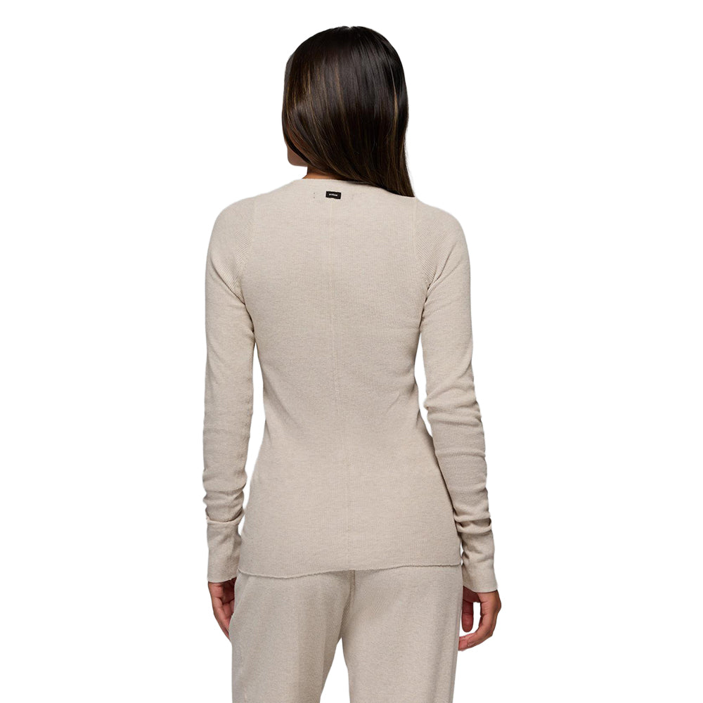 Prana Womens Touchstone Henley Pullover in White Color