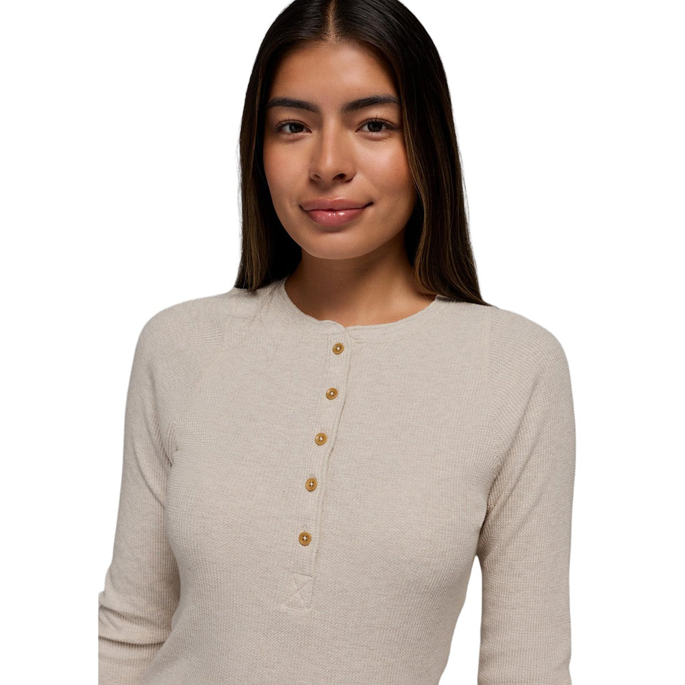 Prana Womens Touchstone Henley Pullover in White Color