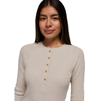 Prana Womens Touchstone Henley Pullover in White Color