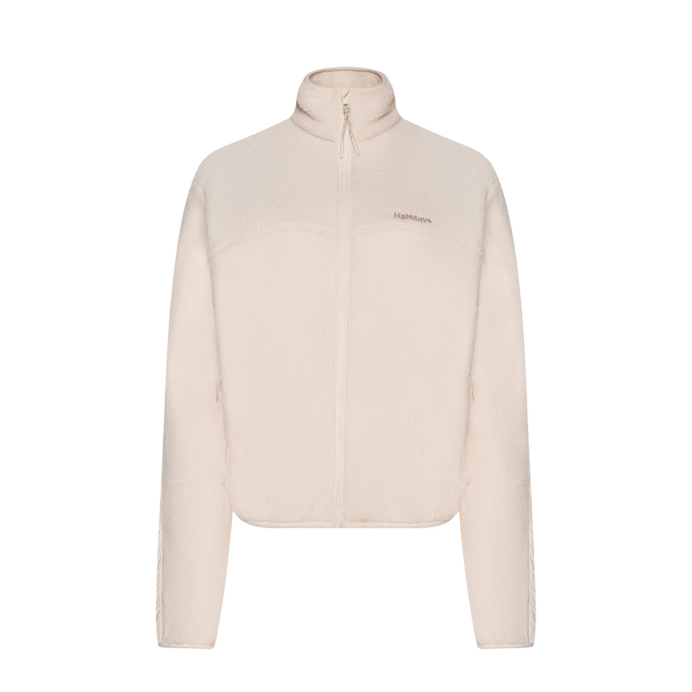 Halfdays Womens Chapelle Jacket Fleece Midlayer in White Color