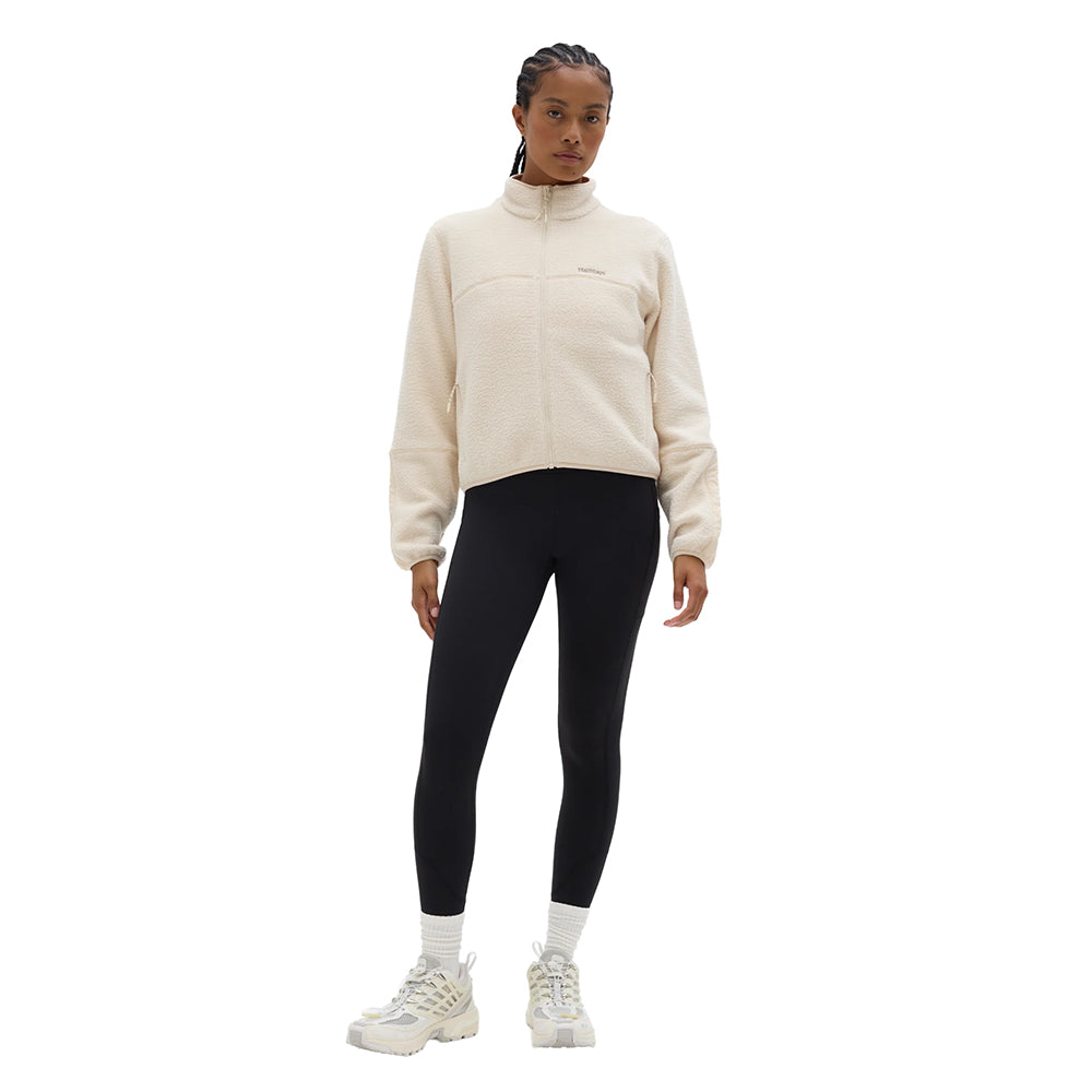 Halfdays Womens Chapelle Jacket Fleece Midlayer in White Color