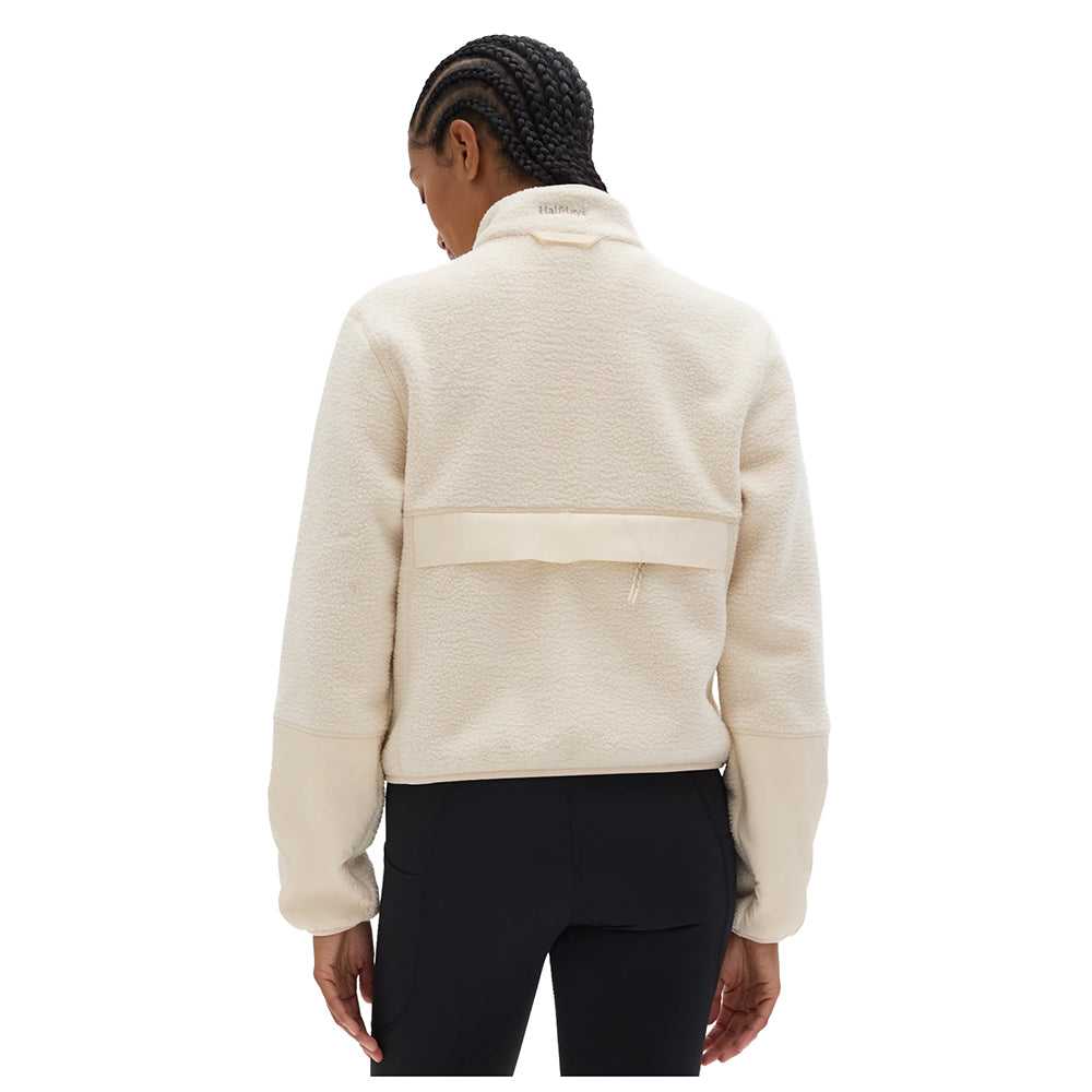 Halfdays Womens Chapelle Jacket Fleece Midlayer in White Color