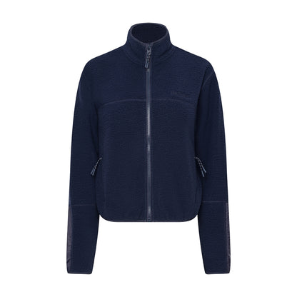 Halfdays Womens Chapelle Jacket Fleece Midlayer in Blue Color