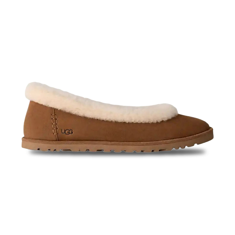 Ugg Womens Zora Ballet Flat Slip-Ons in Brown Color