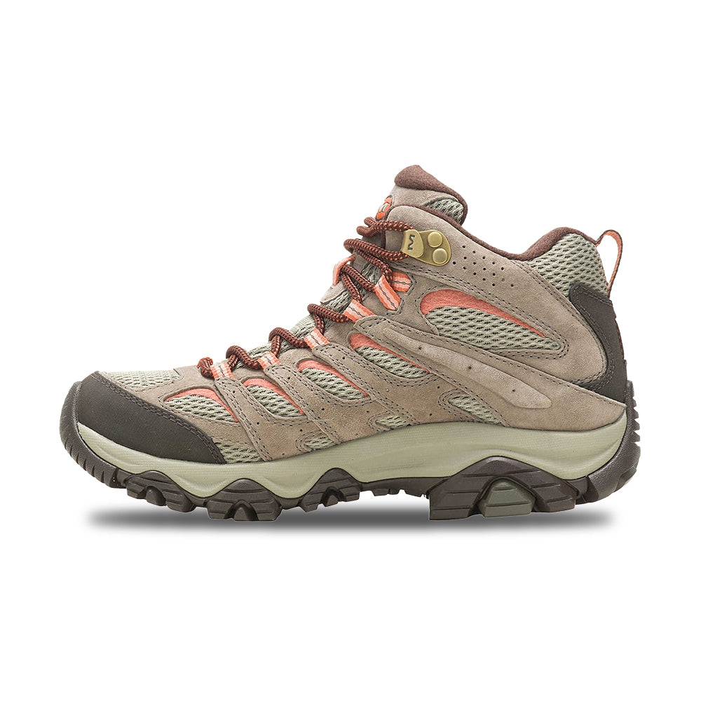 Merrell Womens Moab 3 Mid Wp Boots in Brown Color