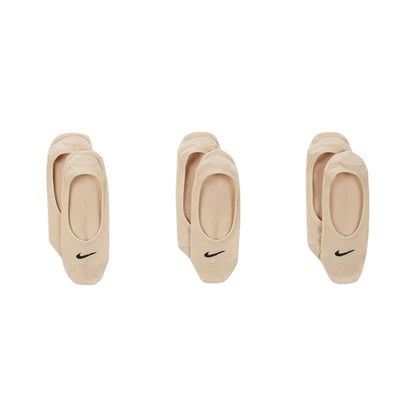 Nike Womens 3Pk L.Weight Footie Socks in Khaki Color