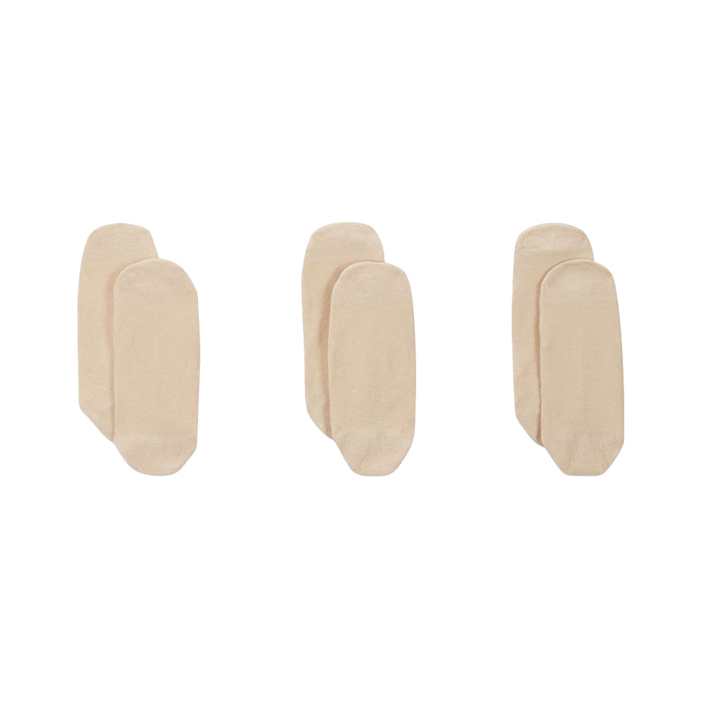 Nike Womens 3Pk L.Weight Footie Socks in Khaki Color