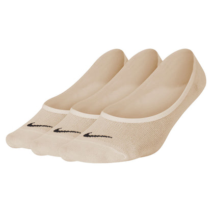 Nike Womens 3Pk L.Weight Footie Socks in Khaki Color
