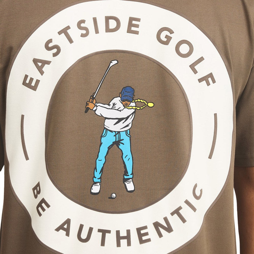 Eastside Golf Mens Circle Tee Tops in Brown Color