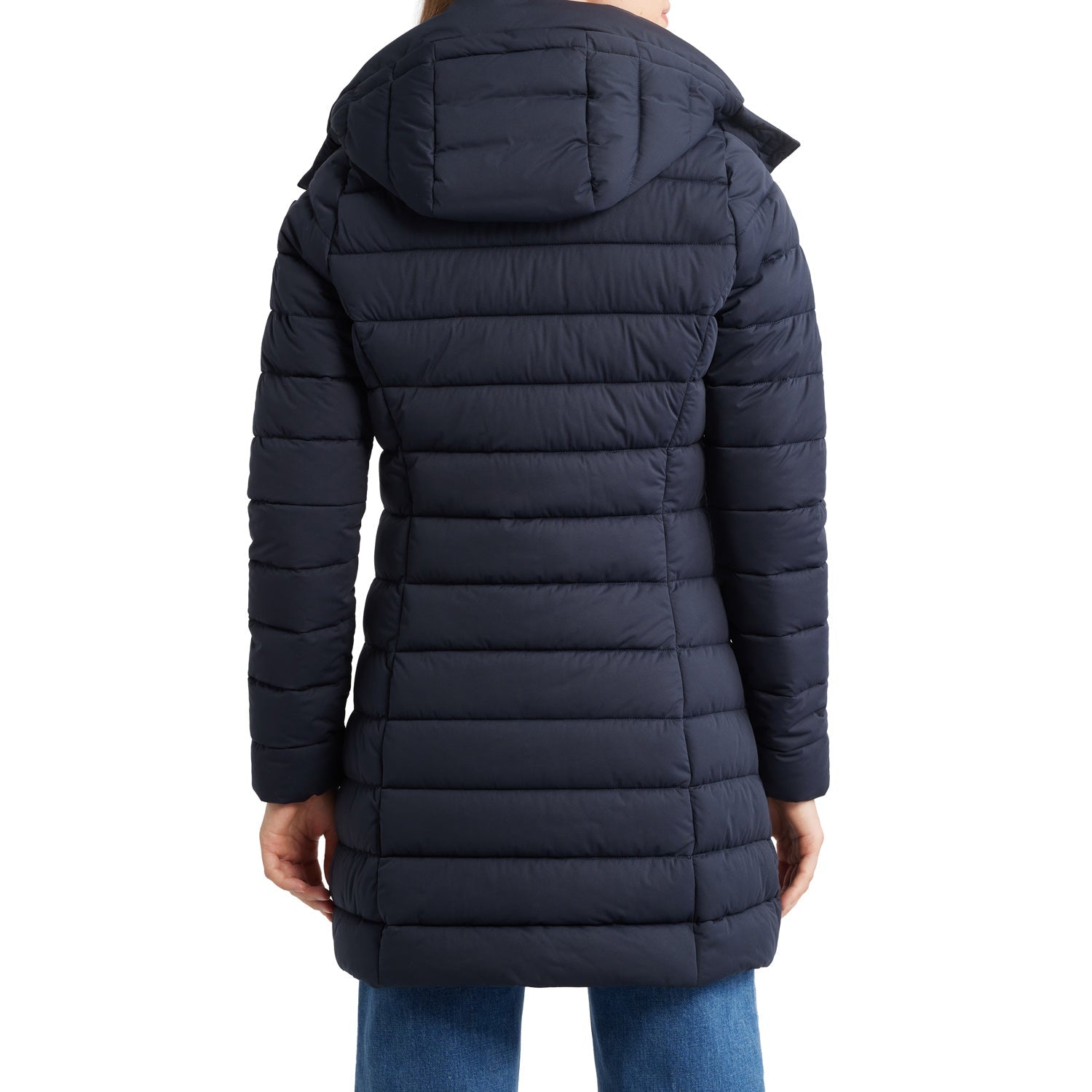 SAVE THE DUCK ネイビー ロングダウンジャケット Save The Duck Womens Dorothy Puffer Coat | BLUE BLACK – Paragon Sports