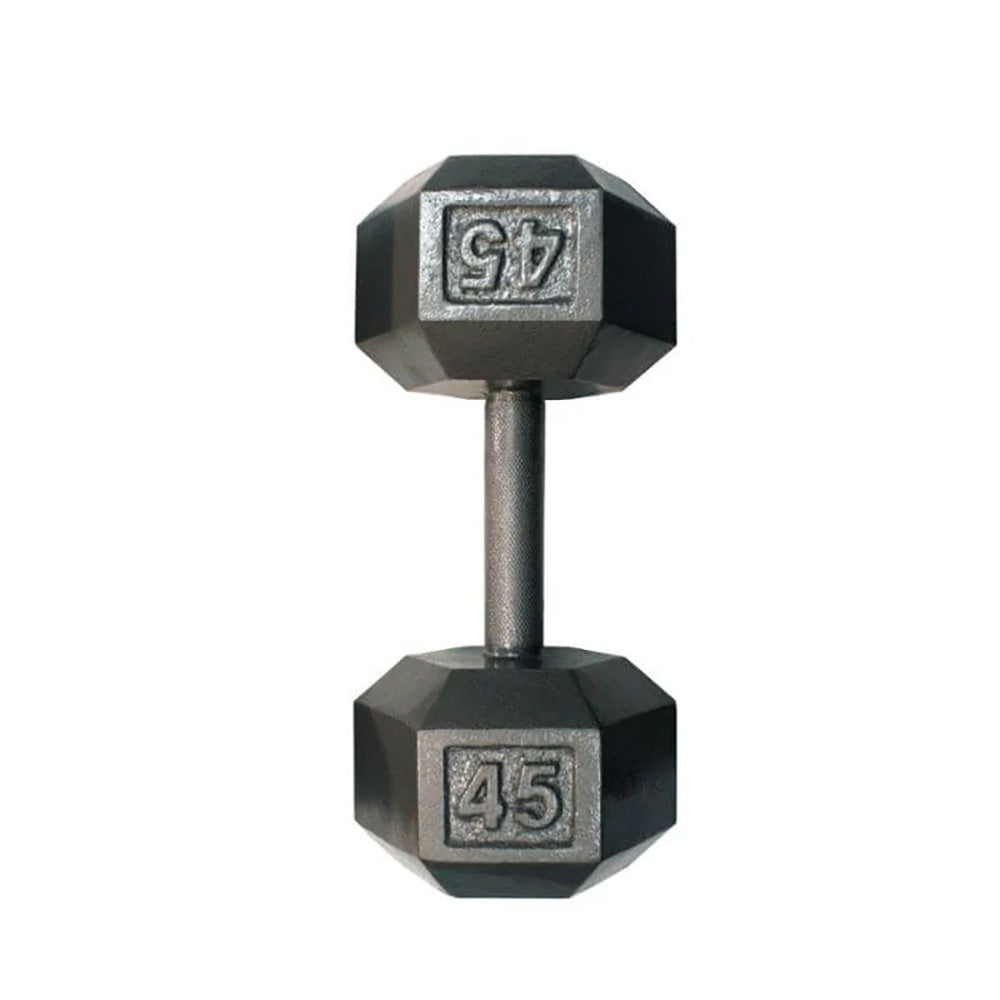 Troy Barbell 45Lb C/I Solid Db Fitness Weights in Grey Color