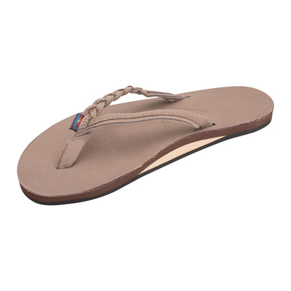 Rainbow Womens Flirty Braidy Flip-Flops in Brown Color