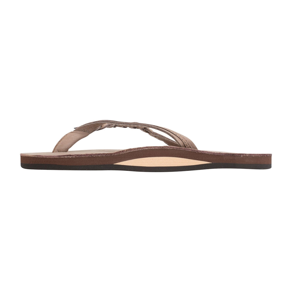 Rainbow Womens Flirty Braidy Flip-Flops in Brown Color