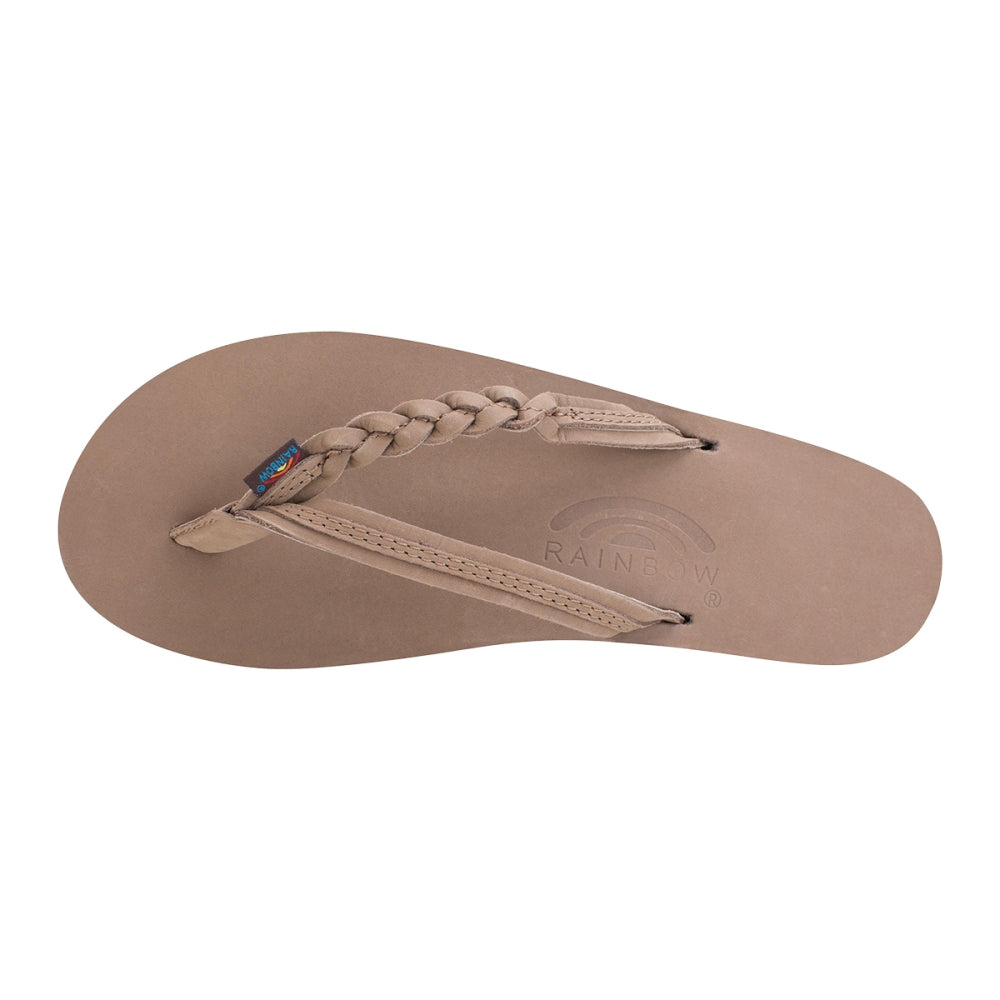 Rainbow Womens Flirty Braidy Flip-Flops in Brown Color