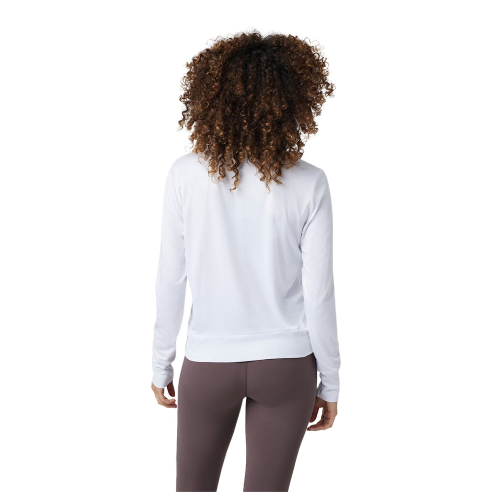 Vuori Womens W-Daydream Crew Tops in White Color